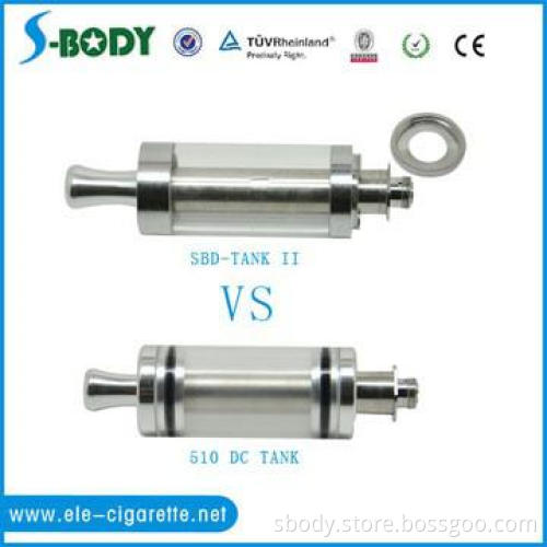 S-body e cigarette tank dct cartomizer 510 dual coil tank vaporizer